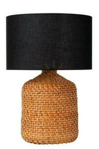 Tischleuchte Lucide ARRAH Japandi Holz Rattan Schwarz 10553/81/73 small 1
