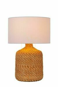 Tischleuchte Lucide ARRAH Japandi Holz Rattan Schwarz 10553/81/73 small 0