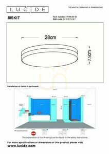 Lucide Biskit LED-Bad-Deckenleuchte, weiß, IP44, 28 cm, 79111/30/31 small 4