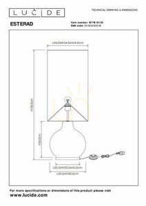 Lucide ESTERAD Stehleuchte schwarz, Ø 34 cm, 1x E27, 100 cm, 10719/81/30 small 3