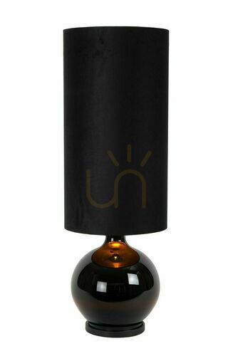 Prüfen Stehleuchte Lucide ESTERAD schwarz Glas Stoff Retro 10719/81/30