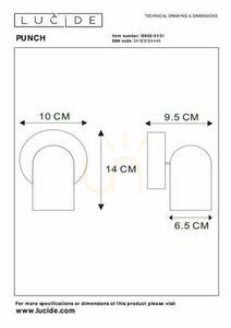 Strahler Lucide Punch weiß GU10 LED dimmbar 1-flammig 13958/01/31 small 3
