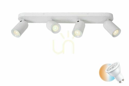 Prüfen Strahler Lucide PUNCH 4-flammig Weiß LED GU10 dimmbar 13958/04/31
