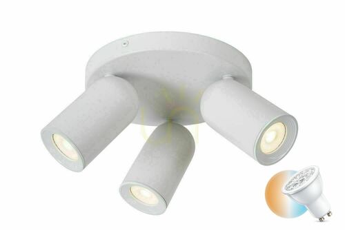 Prüfen Strahler Lucide PUNCH 3-flammig weiß Metall GU10 13958/13/31