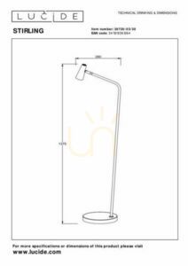 Lucide Stirling 36720/03/30 Akku-Stehleuchte, LED 3 W 2700 K, 48 h Laufzeit, Touchdimmer, schwarz 137,5 cm small 4