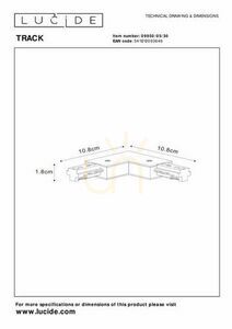 Sammelschienenverbinder Lucide TRACK links schwarz 1-phasig 09950/05/30 small 3