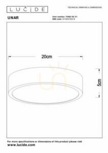 Plafond Lucide UNAR weiß 20 cm LED 12W 79185/20/31 small 4