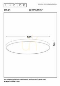 Plafond Lucide UNAR weiß 80 cm LED 80W 79185/80/31 small 4