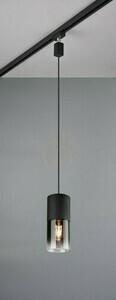 Trio DUOline ROBIN 73060132 Schienen-Pendelleuchte, schwarz, Rauchglas, 1×E27 small 1