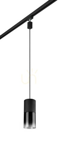 Prüfen Trio DUOline ROBIN 73060132 Schienen-Pendelleuchte, schwarz, Rauchglas, 1×E27