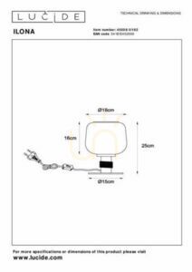 Tischleuchte Lucide ILONA Schwarz Glas Metall E27 45508/01/62 small 3