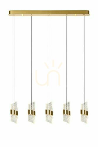 Prüfen Pendelleuchte Lucide Kligande 5-flammig Gold LED 13496/35/02