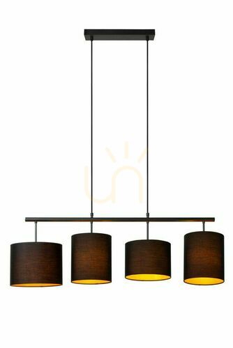 Prüfen Pendelleuchte Lucide MAYA Schwarz Gold 4-flammig Japandi 45409/04/30