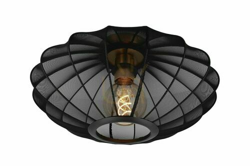 Prüfen Plafond Lucide CORINA schwarz gold Stoff Japandi 40 cm 03147/40/30