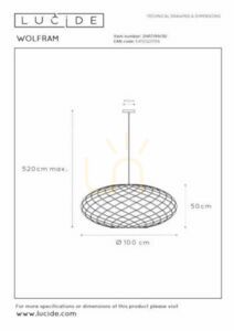 Pendelleuchte Lucide Wolfram Schwarz Metall 3-flammig E27 21417/99/30 small 4
