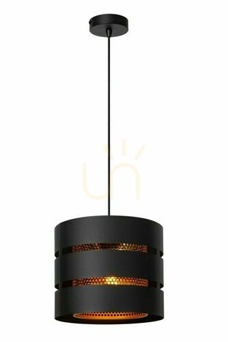 Prüfen Pendelleuchte Lucide ROSAS Schwarz Gold Metall 26 cm 21433/01/30