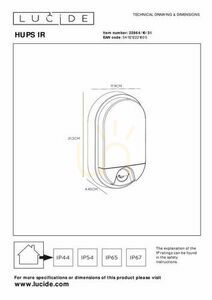 Außenwandleuchte Lucide HUPS weiß LED 10W IP54 22864/10/31 small 4