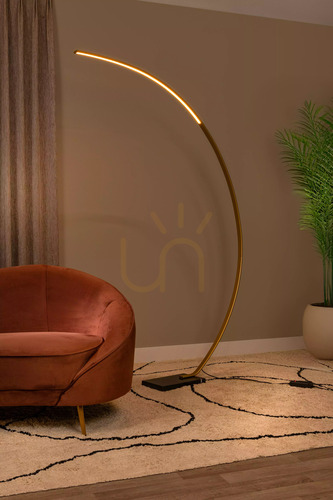 Prüfen Stehleuchte Lucide Curve Gold Schwarz LED 15W 44700/11/02