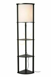 Stehleuchte mit Ablagen Lucide MENNO 44798/81/30 schwarz, cremefarbener Schirm, 162,3 cm, E27 small 0