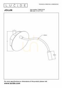 Wandleuchte Lucide Jolijn schwarz LED 2W 140lm 3000K 77289/03/30 small 4