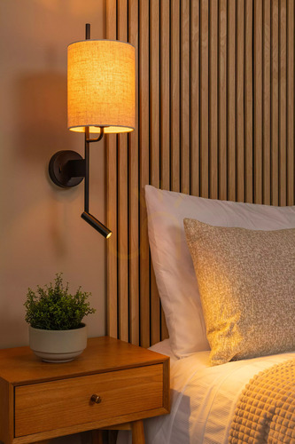 Prüfen Lucide MAGIC Wandleuchte schwarz mit Leinenschirm, E27 + LED 3 W, USB-C 68211/82/30