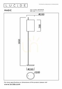 Lucide MAGIC Stehleuchte mit Leinenschirm, Schwarz und Creme, 165 cm, E27, 68711/81/30 small 5