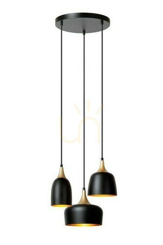 Prüfen Pendelleuchte Lucide Chayanne 3-flammig schwarz Aluminium modern