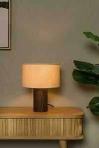 Tischleuchte Lucide TACHINA Beige Holz Flachs Japandi small 1