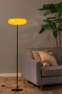 Lucide Sentino Stehleuchte orange mit schwarzem Fuß 3×G9 150 cm 10725/01/53 small 1