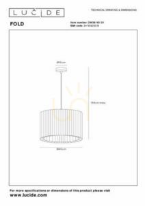 Pendelleuchte Lucide FOLD Weiß 40 cm Japandi Stoff E27 small 5
