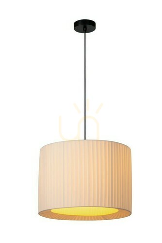 Prüfen Pendelleuchte Lucide FOLD Weiß 40 cm Japandi Stoff E27