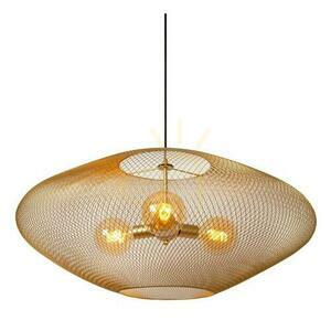 Pendelleuchte Lucide MESH 3-flammig Gold Schwarz Metall Vintage small 1