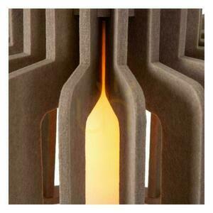 Pendelleuchte Lucide Rollo Grau Filz Glas Japandi 40 cm small 3