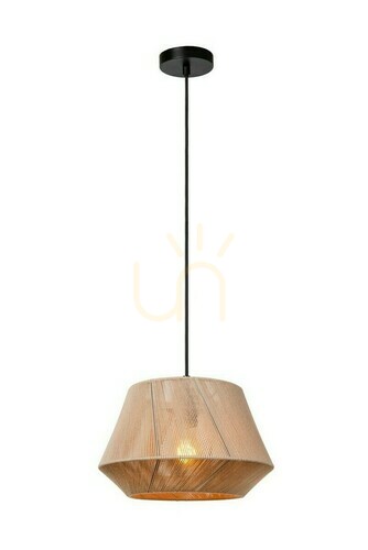 Prüfen Pendelleuchte Lucide JESSICA Grau Baumwolle Metall Japandi 30 cm