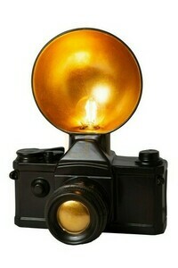 Tischleuchte Lucide EXTRAVAGANZA CAMERA Schwarz Retro small 0