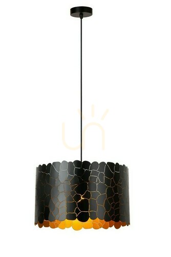 Prüfen Pendelleuchte Lucide ALMELO Schwarz Gold Metall 40 cm E27 modern