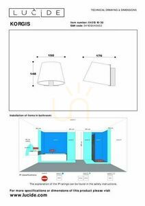 Lucide Korgis LED-Bad-Wandleuchte schwarz mit Acrylschirm IP44 10 W 04213/10/30 small 4