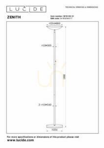 Stehleuchte Lucide Zenith LED 20W weiß Metall dimmbar modern small 5