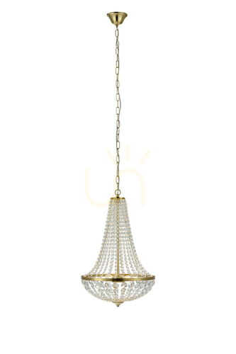 Prüfen Pendelleuchte Markslojd GRANSO 106119 2-flammig Gold Transparent Kristall 40 cm