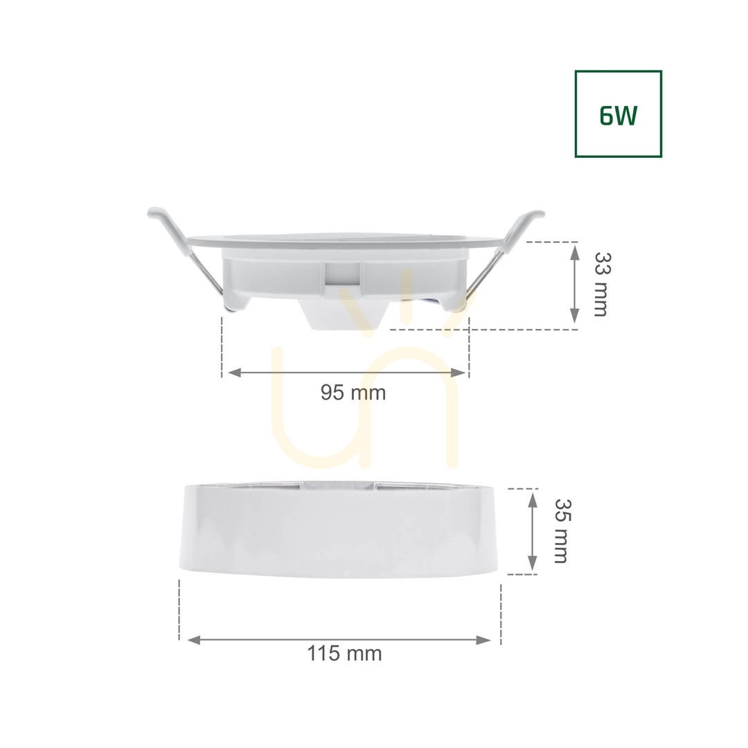 Aussicht Algine Eco 2w1 Anbaudownlight 6 W Nw 230 V 110st Ip20 Ik06 115x35mm Weiß Rund Algine Eco 2w1 Anbaudownlight 6 W Nw 230 V 110st Ip20 Ik06 115x35mm Weiß Rund