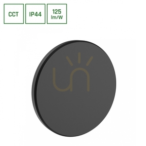 Piatta 9 W Cct 230 V Ip44 120x47 Mm Schwarz Runde Fassade. small 0