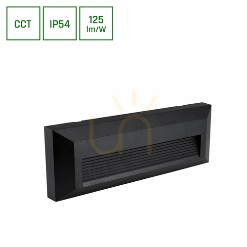 Prüfen Encanta Asymmetric 6 W Cct 230 V Ip54 230x80x30 Mm Schwarz Aufputzfassade.