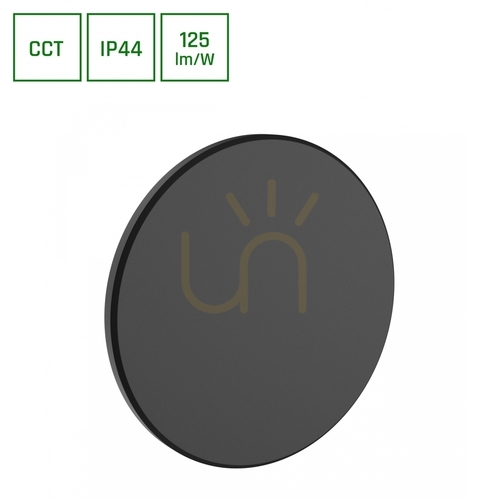 Prüfen Piatta 12 W Cct 230 V Ip44 180x47 Mm Schwarz Runde Fassade.