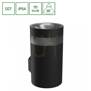 Torre Ring 9 W Cct 230 V Ip54 99x78x156 Mm Schwarz Rund Fassade Unidirektional. small 6