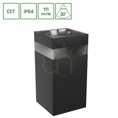 Prüfen Torre Ring 9 W Cct 230 V Ip54 99x78x156 Mm Schwarz Quadratisch Fassade Einseitig gerichtet.