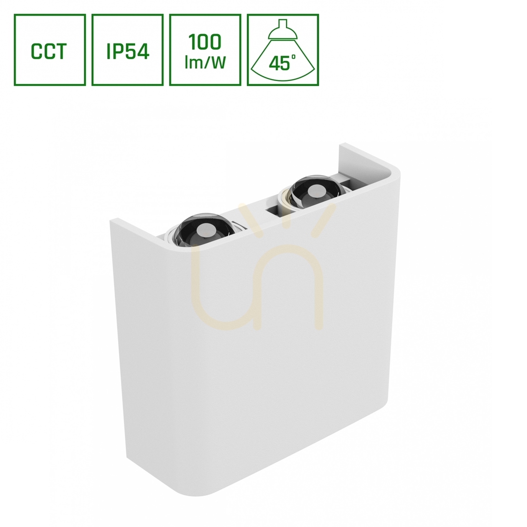 Prüfen Lunarix 2 Wandleuchte 4 W Cct 230 V Ip54 Ra90 110 X110 X40 Mm Weiß Leuchtet auf/ab Lunarix 2 Wandleuchte 4 W Cct 230 V Ip54 Ra90 110 X110 X40 Mm Weiß Leuchtet auf/ab