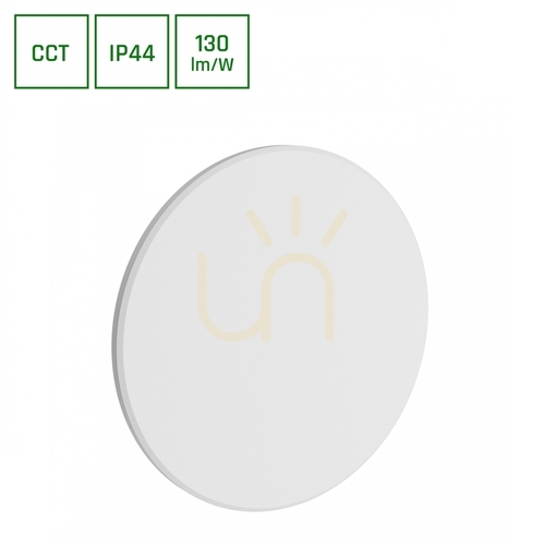 Prüfen Piatta 18 W Cct 230 V Ip44 250x47 Mm Weiß Runde Fassade
