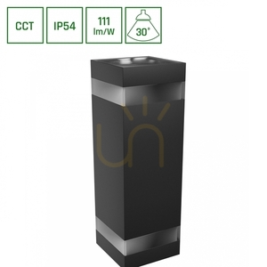 Torre Ring 18 W Cct 230 V Ip54 99x78x240 Mm Schwarz Quadratisch Fassade Bidirektional. small 0