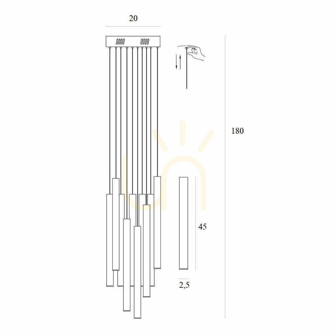 Vorschau Pendelleuchte Max Light Organic P0524D 10-flammig gebürstetes Gold LED dimmbar Pendelleuchte Max Light Organic P0524D 10-flammig gebürstetes Gold LED dimmbar