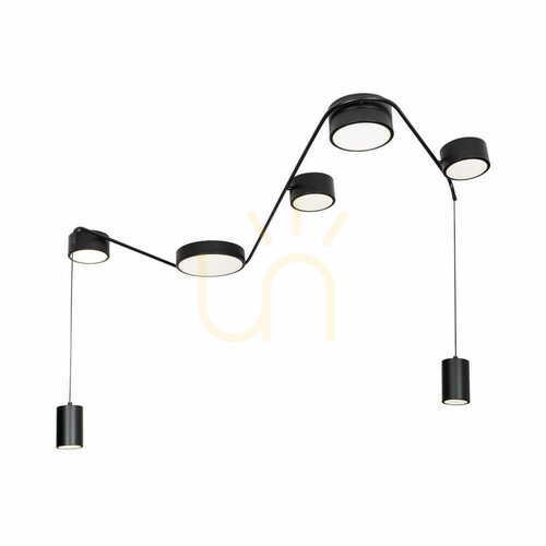 Prüfen Plafond Max Light Zumaia C0249 schwarz LED 42W 7-flammig 127 cm